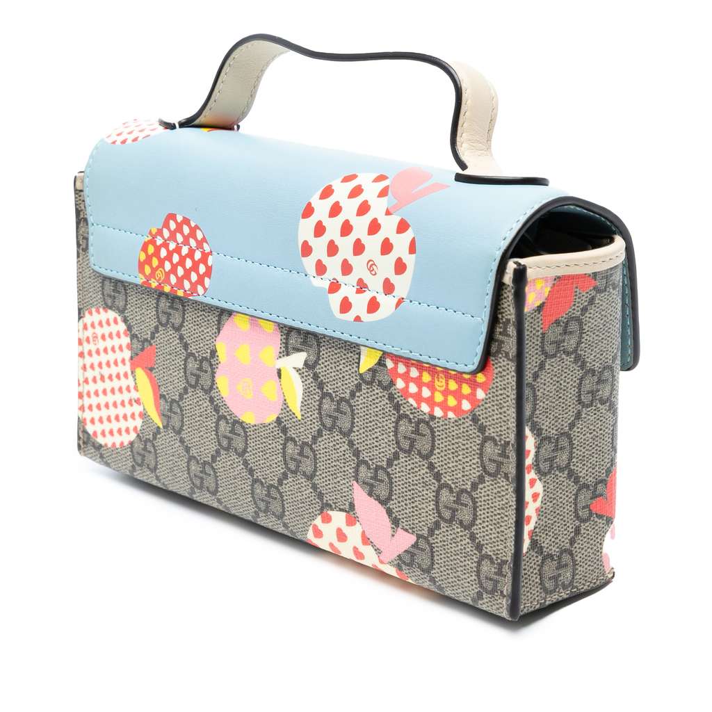 Gucci Mini GG Supreme Monogram Les Pommes Padlock Satchel - Back view