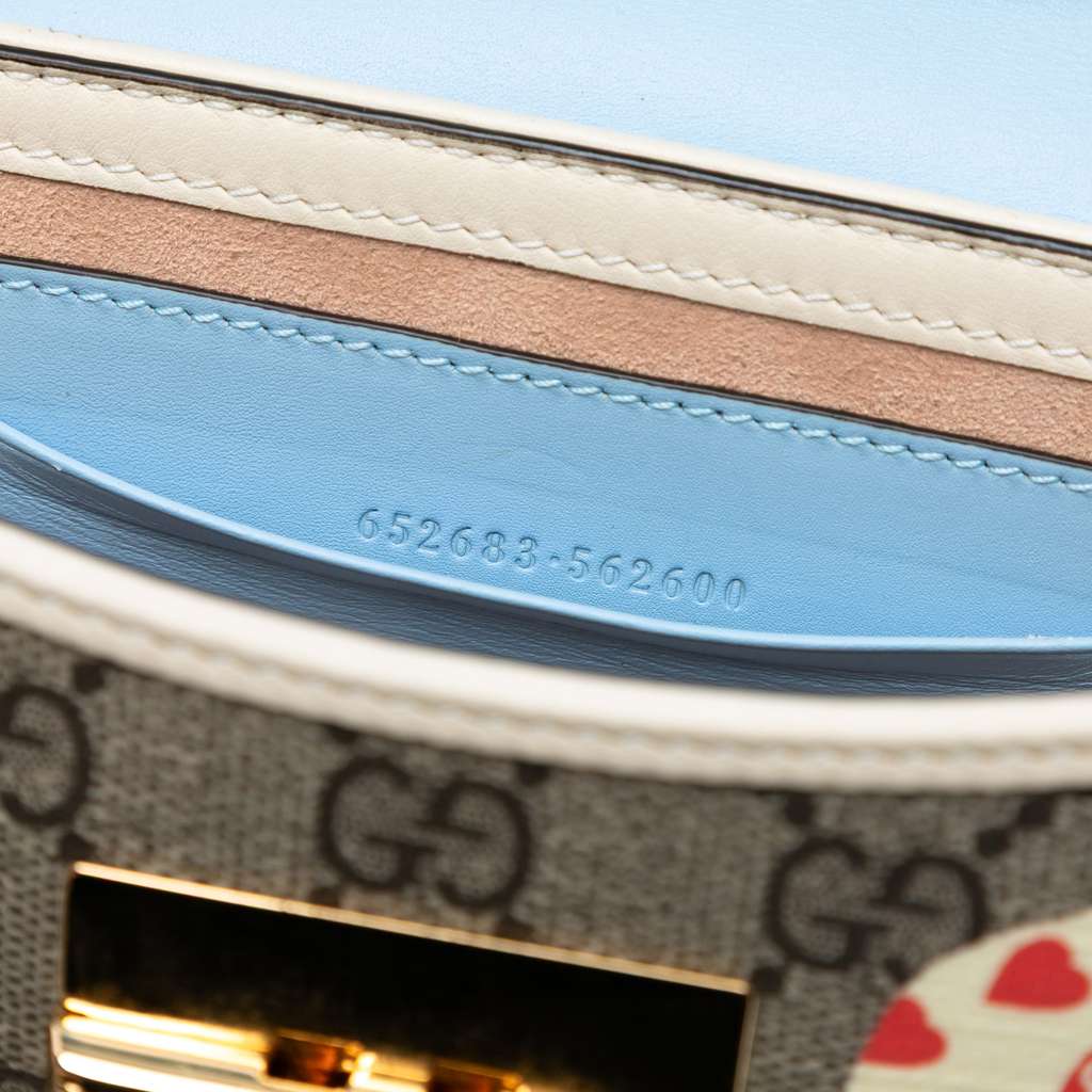 Gucci Mini GG Supreme Monogram Les Pommes Padlock Satchel - Side view