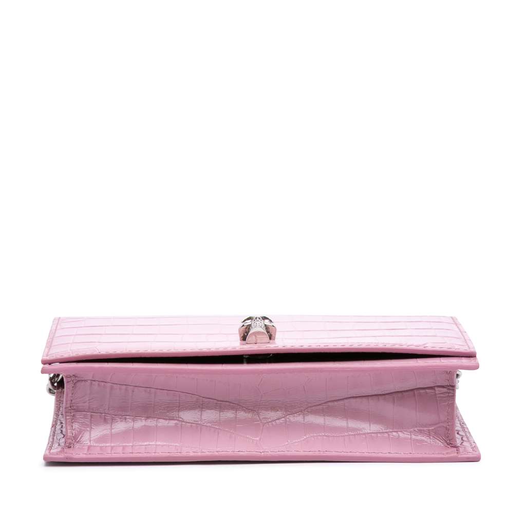 Alexander Mcqueen Small Crocodile Embossed Calfskin Skull Crossbody - Image 6