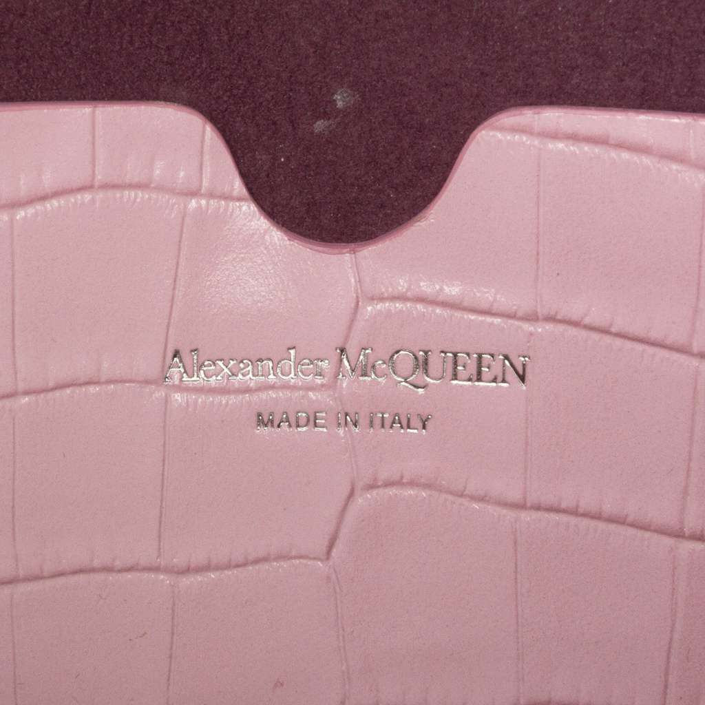 Alexander Mcqueen Small Crocodile Embossed Calfskin Skull Crossbody - Side view