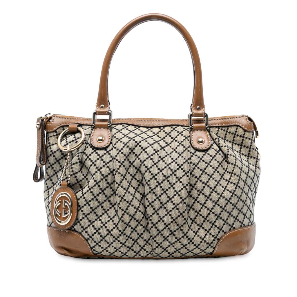 Gucci Diamante Canvas Sukey Satchel