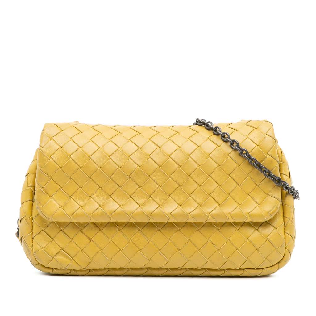 Bottega Veneta Mini Nappa Intrecciato Expandable Chain Flap Crossbody