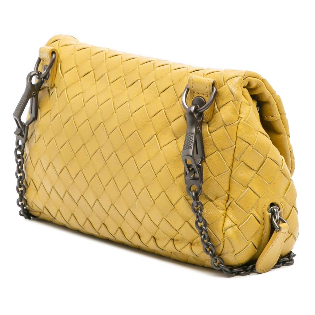 Bottega Veneta Mini Nappa Intrecciato Expandable Chain Flap Crossbody - Back view