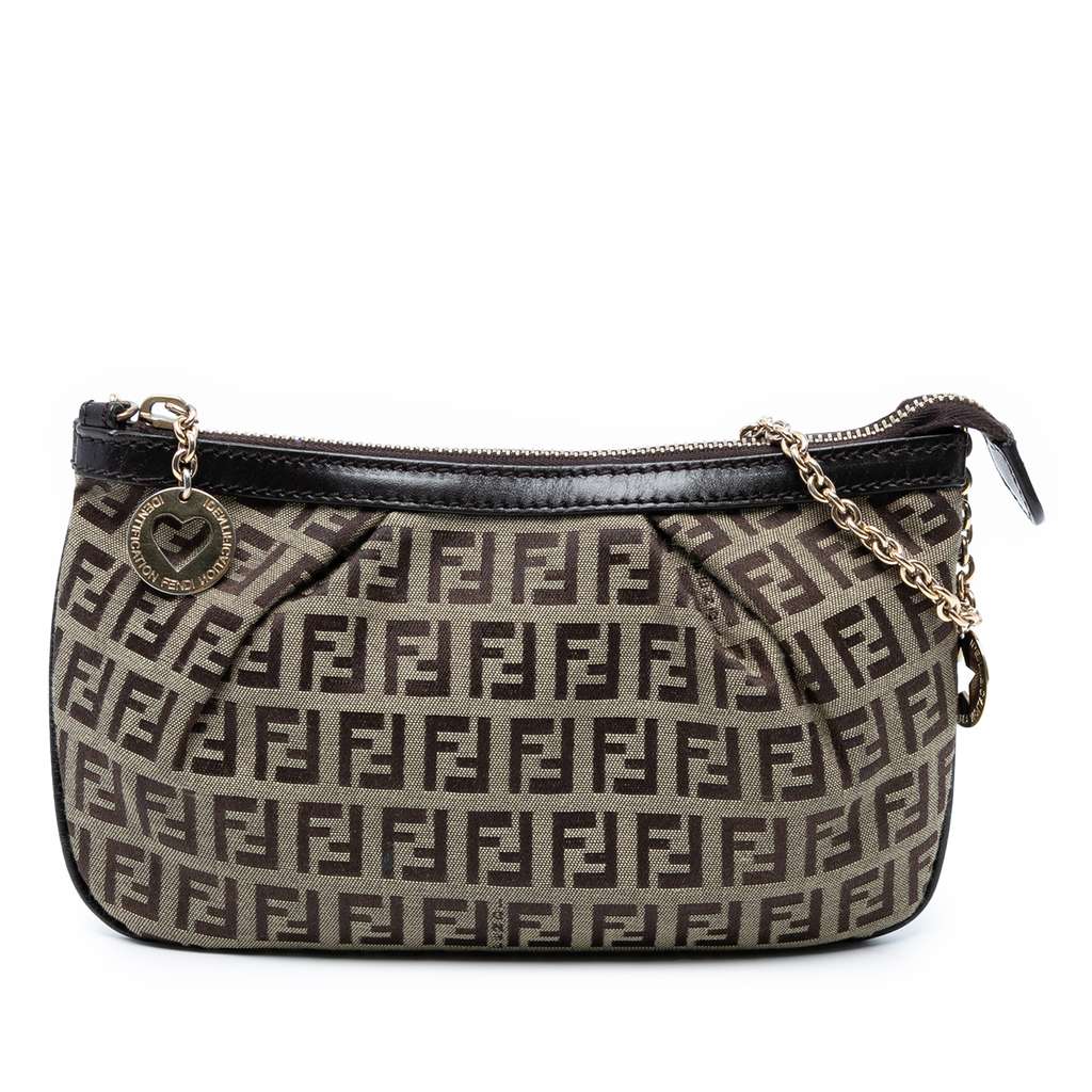 Fendi Zucchino Canvas Chain Pochette