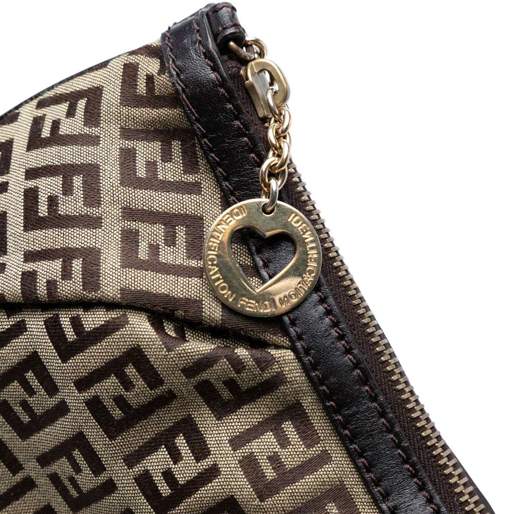 Fendi Zucchino Canvas Chain Pochette - Side view