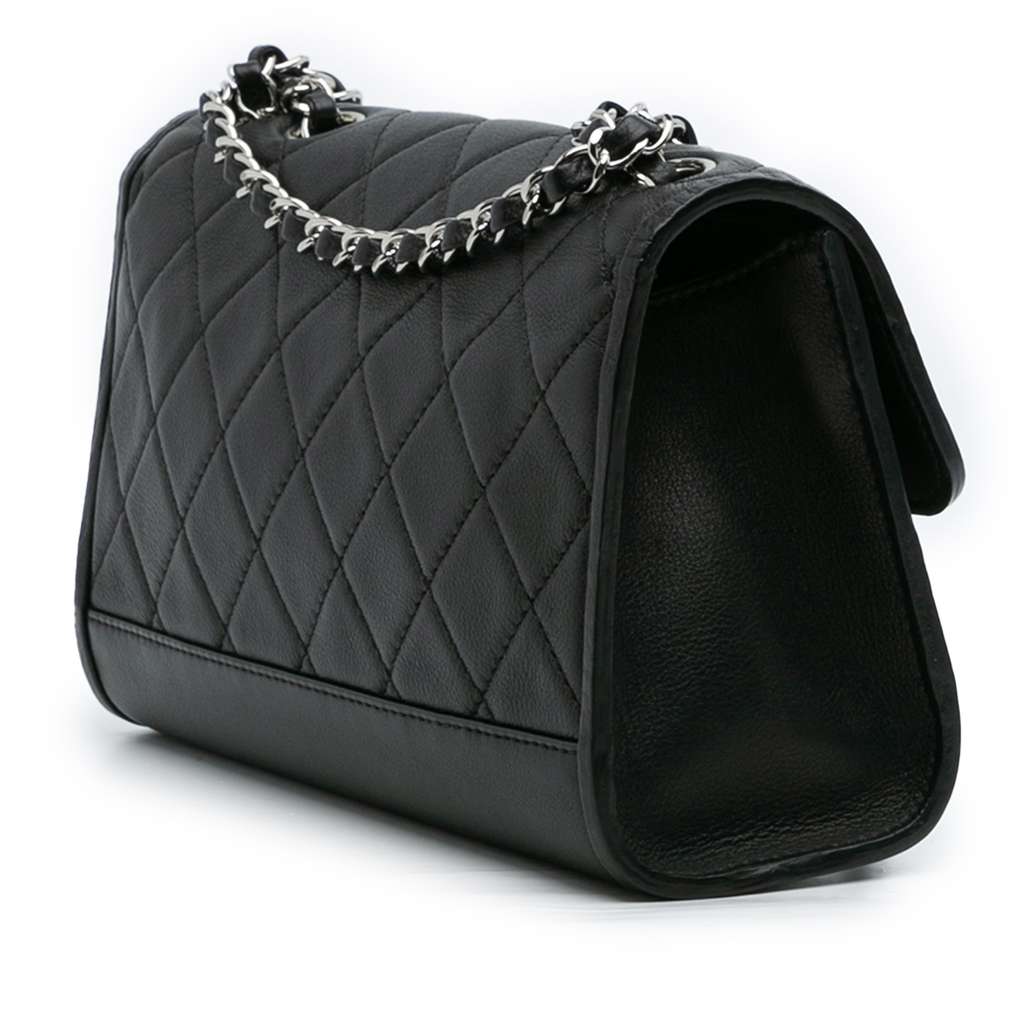 Chanel CC Quilted Lambskin Single Flap - Back view