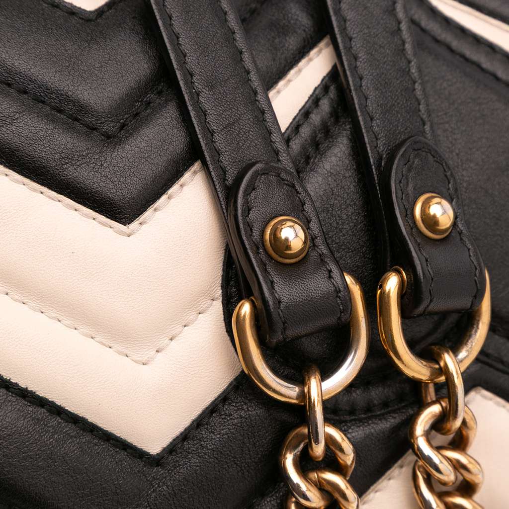 Gucci Medium GG Marmont Bicolor Matelasse Leather Shoulder Bag - Image 13