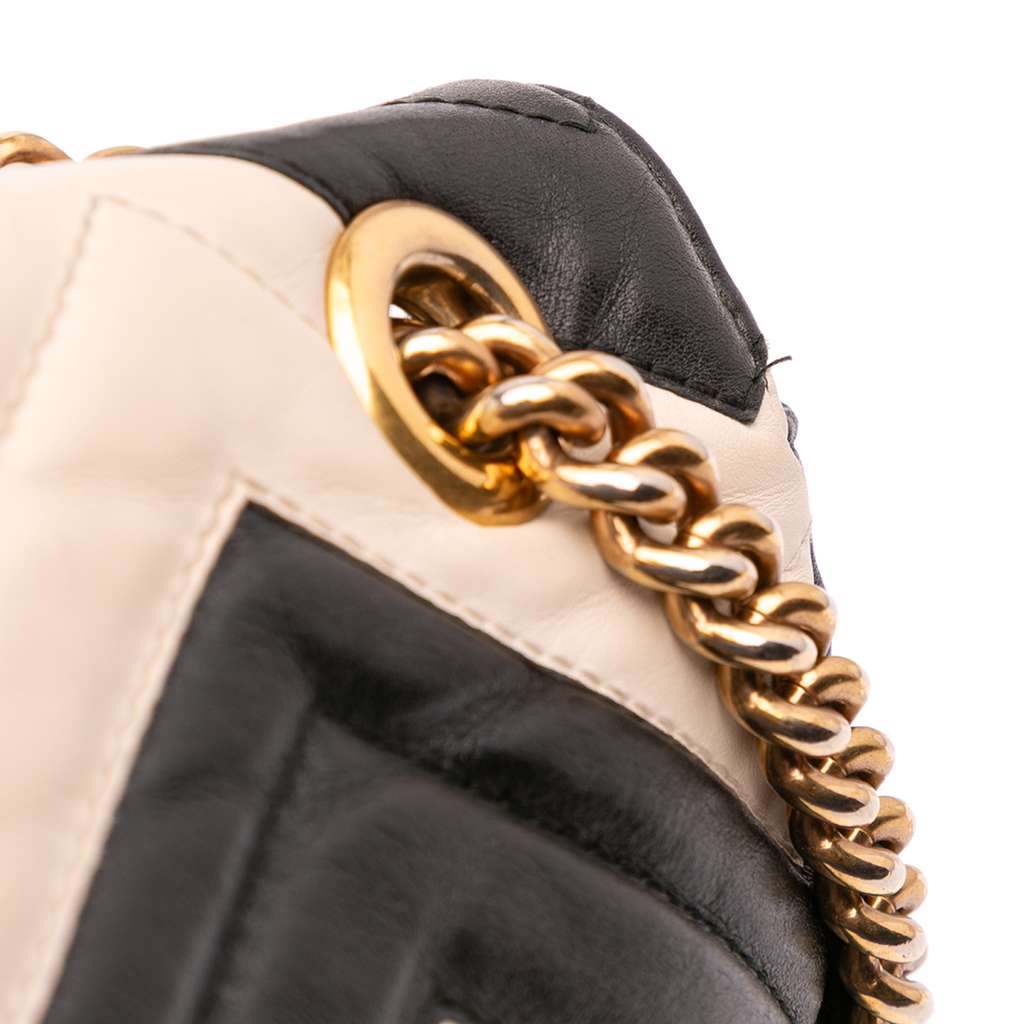 Gucci Medium GG Marmont Bicolor Matelasse Leather Shoulder Bag - Image 11