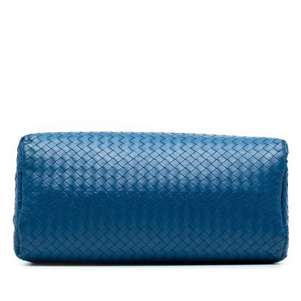 Bottega Veneta Medium Nappa Intrecciato Roma Tote Blue Leather Good - Inside View
