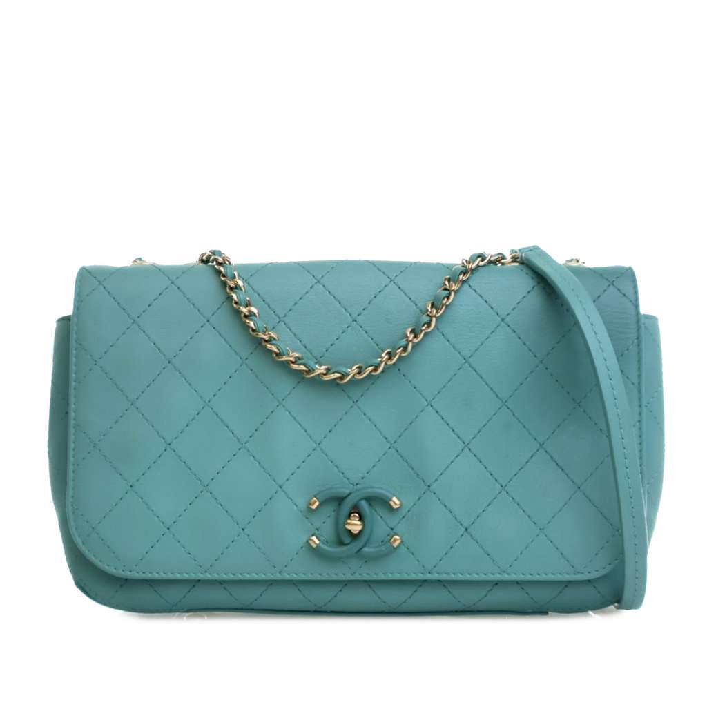 Chanel Medium Stitched Calfskin Covered CC Flap