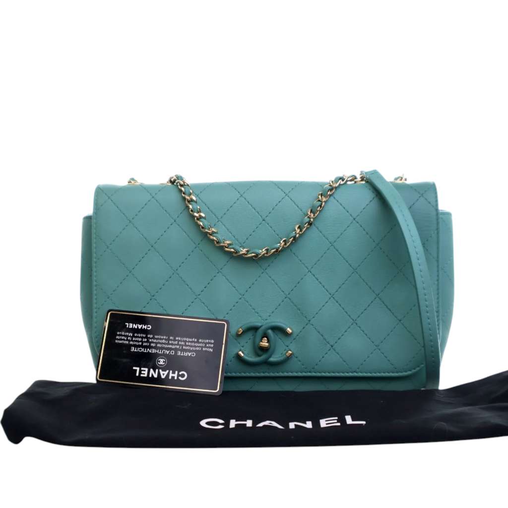 Chanel Medium Stitched Calfskin Covered CC Flap - Image 13