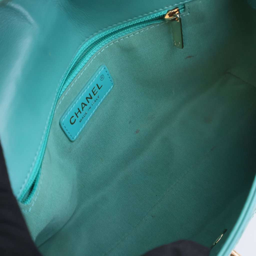 Chanel Medium Stitched Calfskin Covered CC Flap - Side view