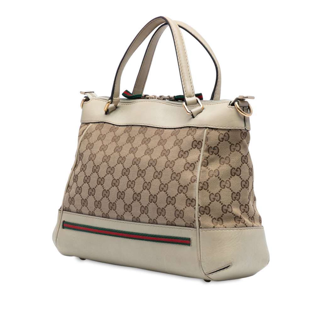 Gucci GG Canvas Web Mayfair Satchel - Back view