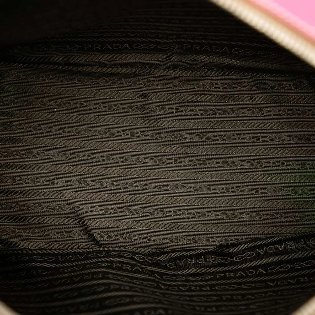 Prada Cinghiale Bauletto Handbag Pink Leather Good - Model View