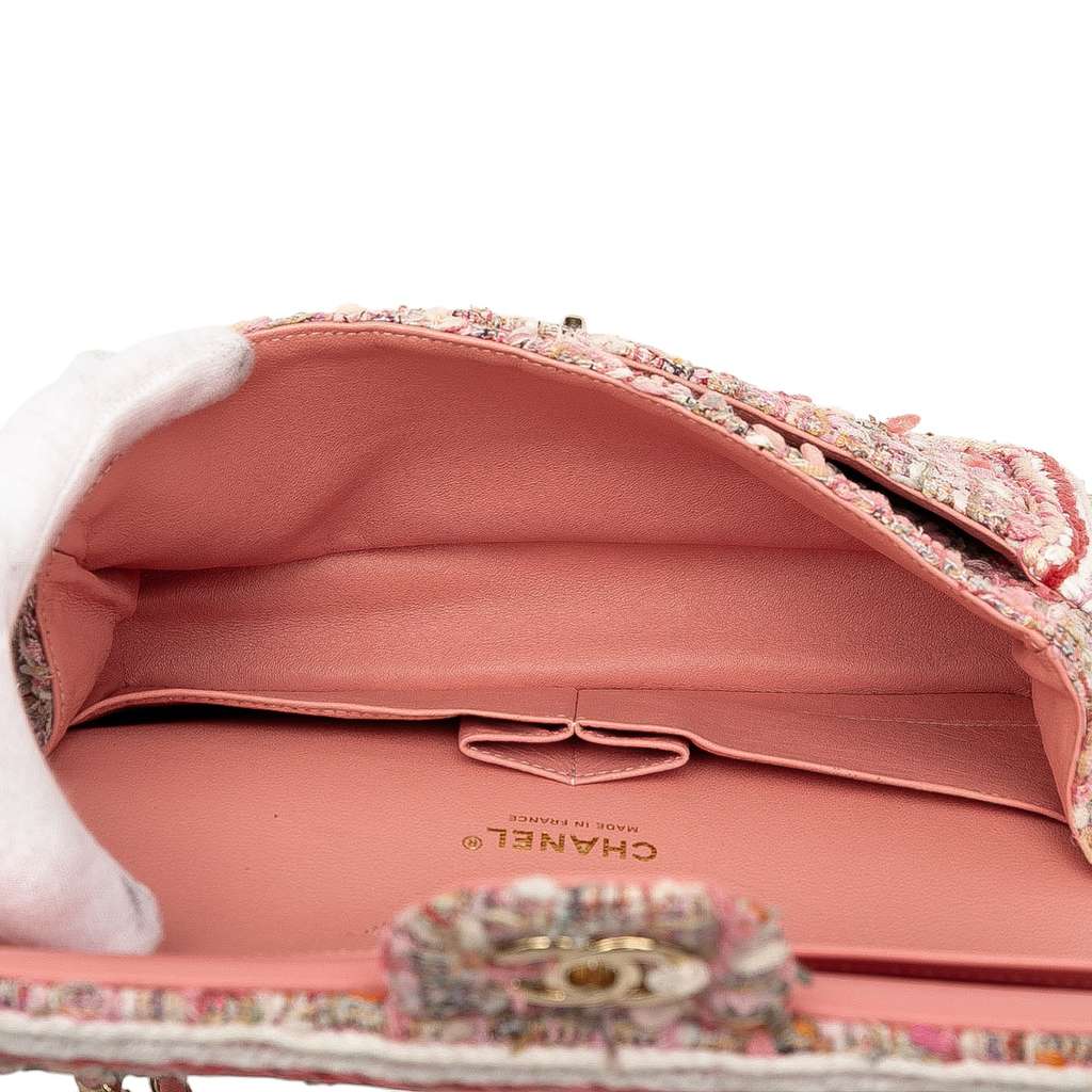 Chanel Medium Classic Quilted Tweed Braided Double Flap - 4