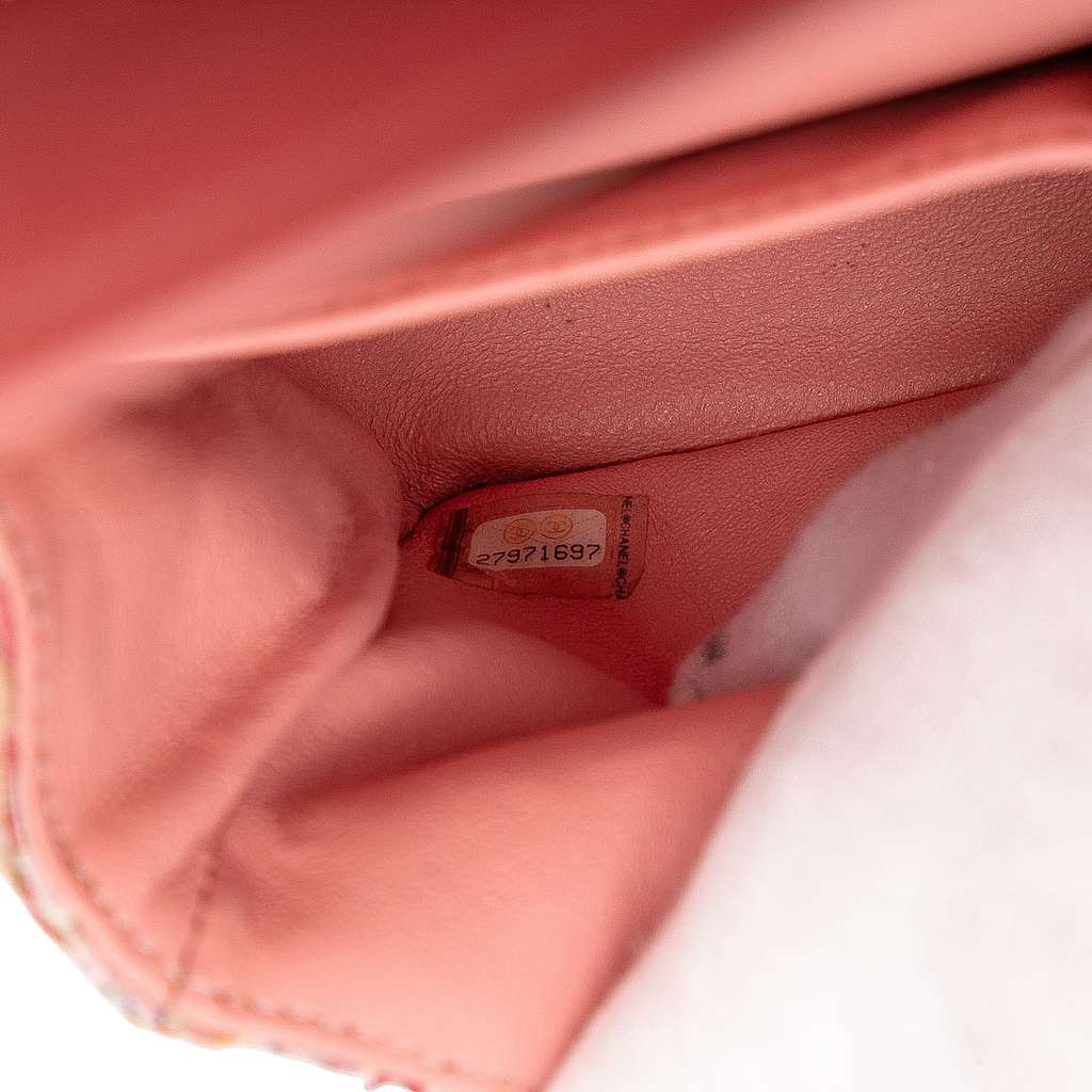 Chanel Medium Classic Quilted Tweed Braided Double Flap - Side view