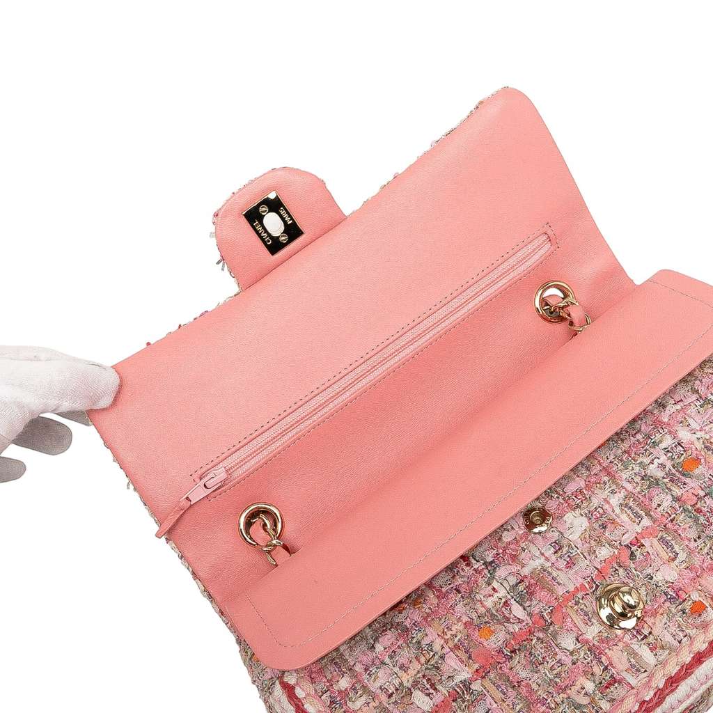 Chanel Medium Classic Quilted Tweed Braided Double Flap - Image 10