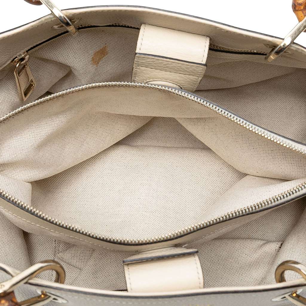 Gucci Medium Calfskin Bamboo Shopper Satchel - 4