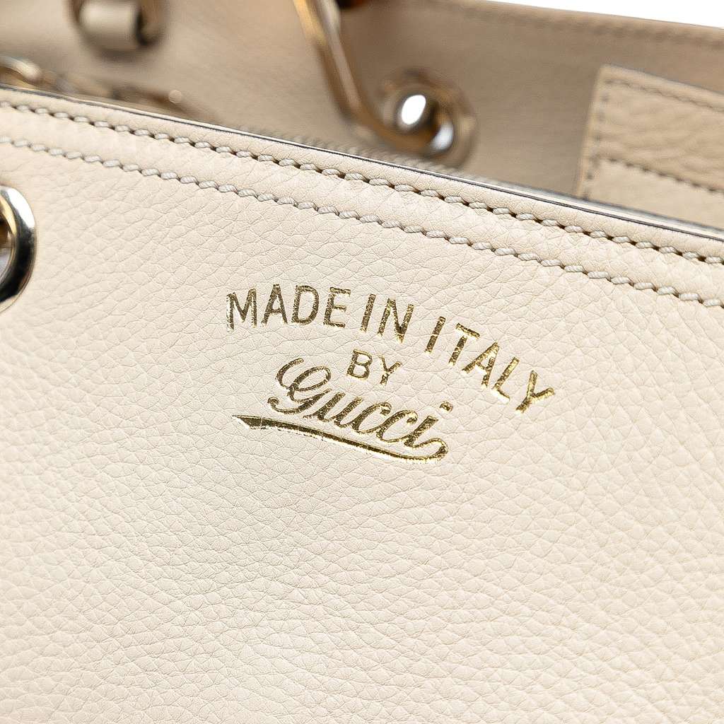 Gucci Medium Calfskin Bamboo Shopper Satchel - Detail 1