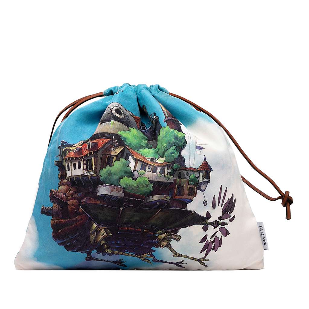 Loewe Studio Ghibli Howls Moving Castle Canvas Drawsting Pouch