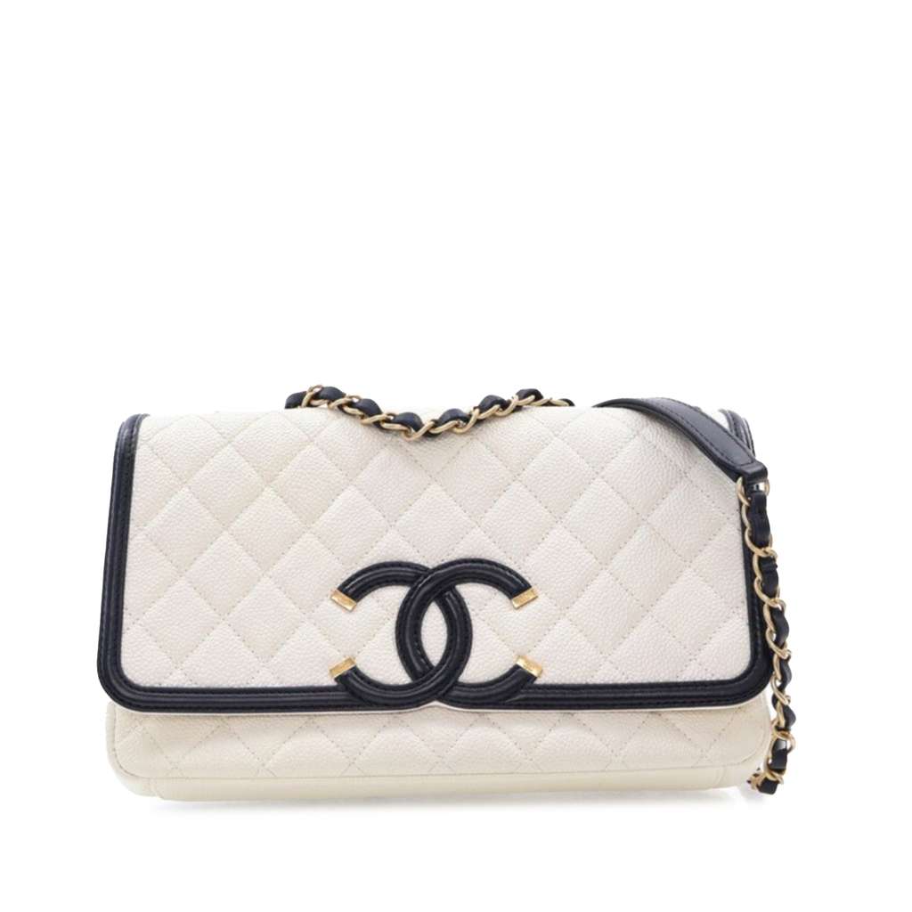 Chanel Medium Bicolor Caviar CC Filigree Flap
