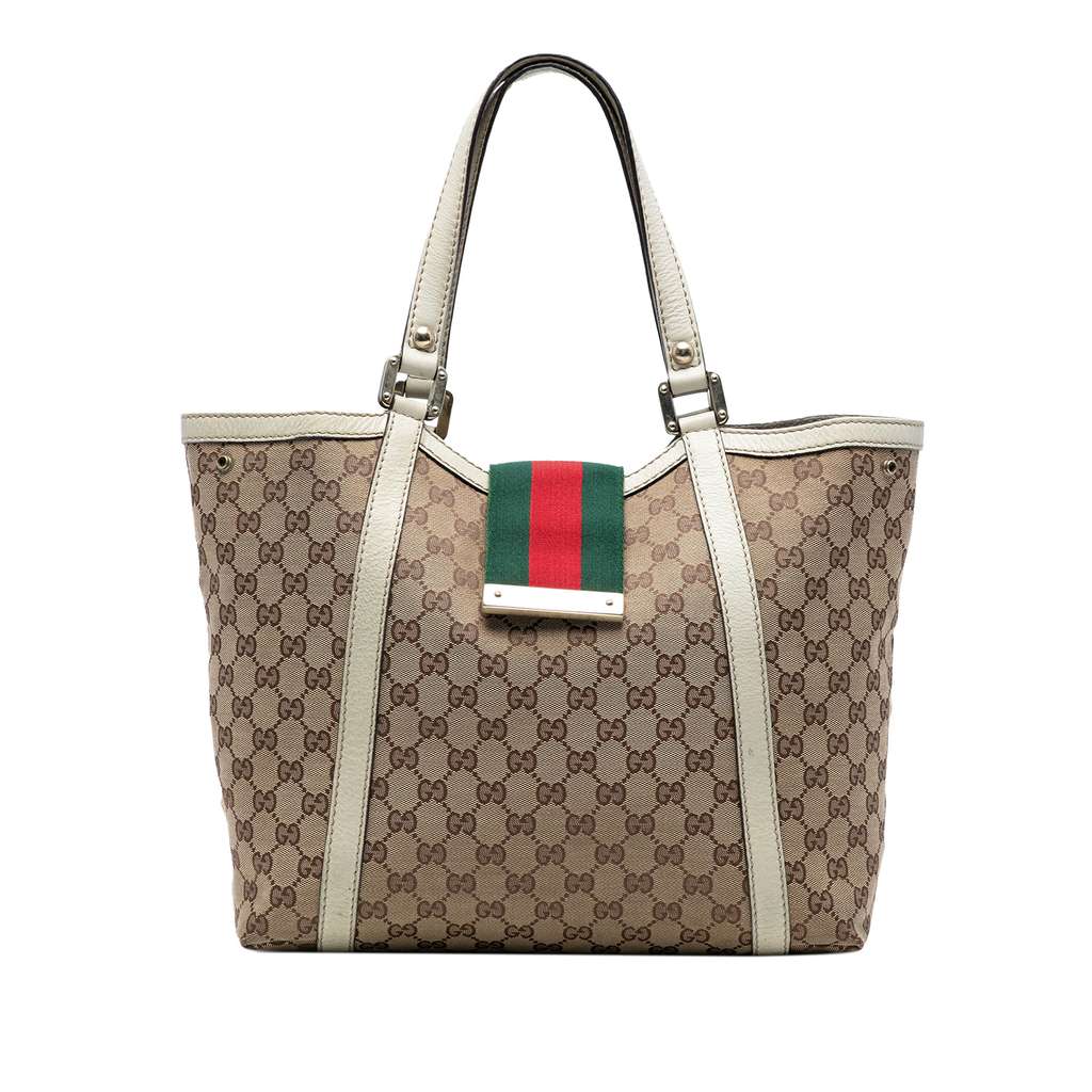 Gucci GG Canvas Web New Ladies Tote