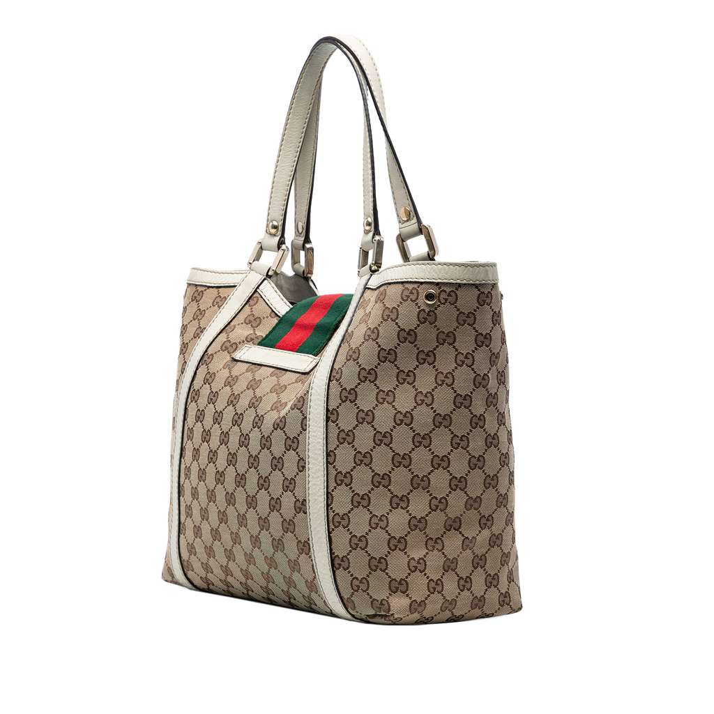 Gucci GG Canvas Web New Ladies Tote - Back view