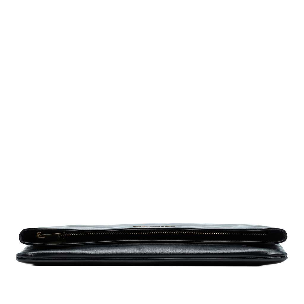 Saint Laurent Leather Letters Fold Over Clutch - Image 6