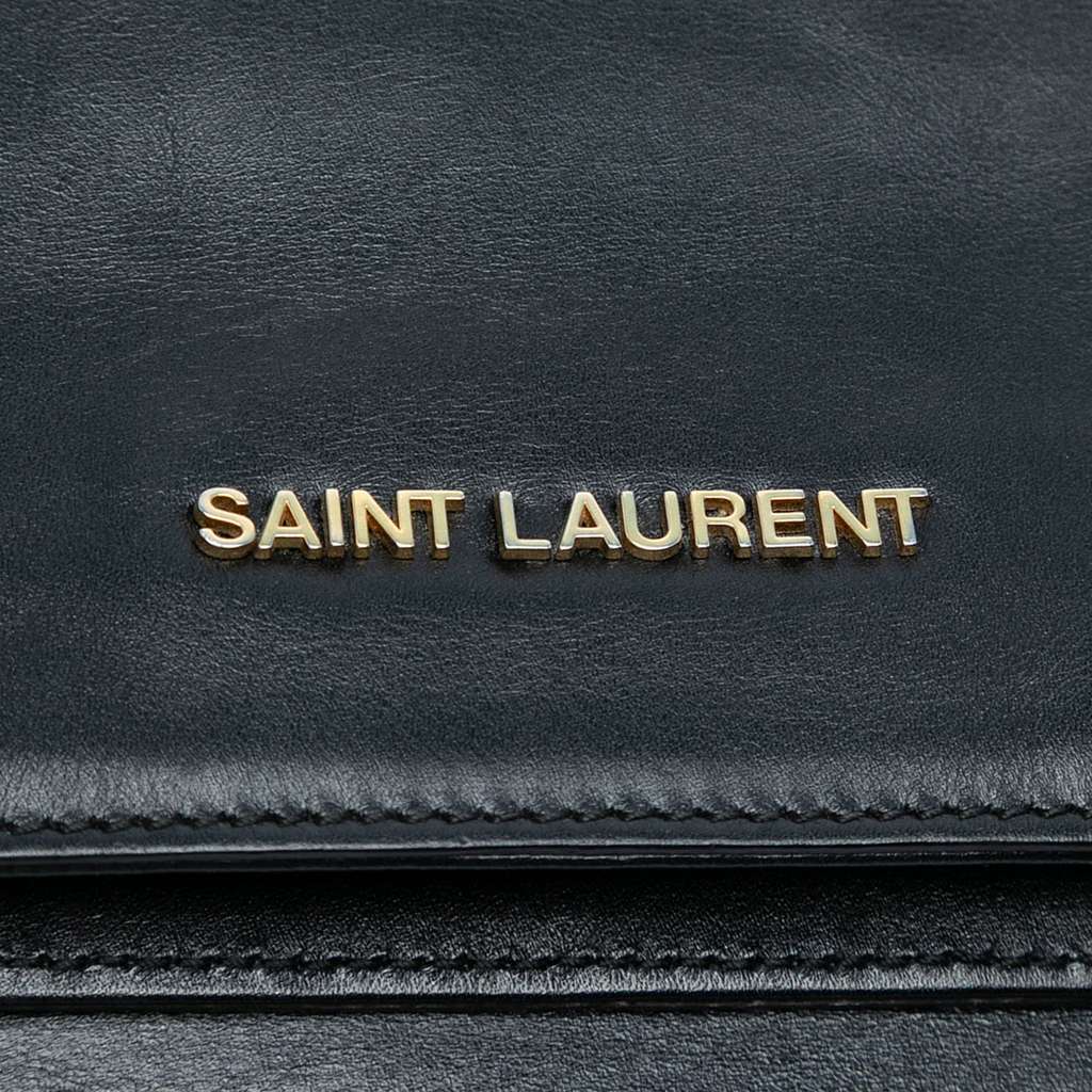 Saint Laurent Leather Letters Fold Over Clutch - Side view