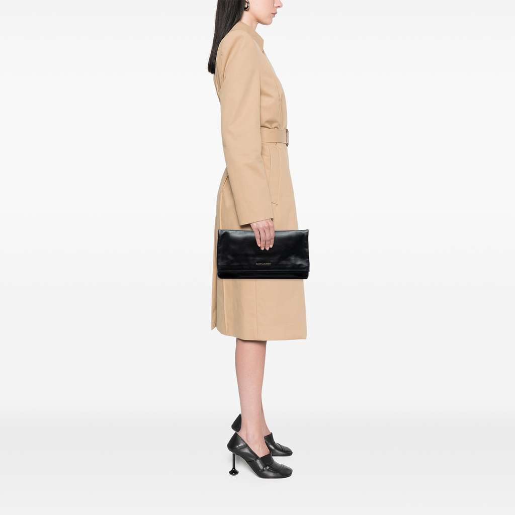 Saint Laurent Leather Letters Fold Over Clutch - Detail 2