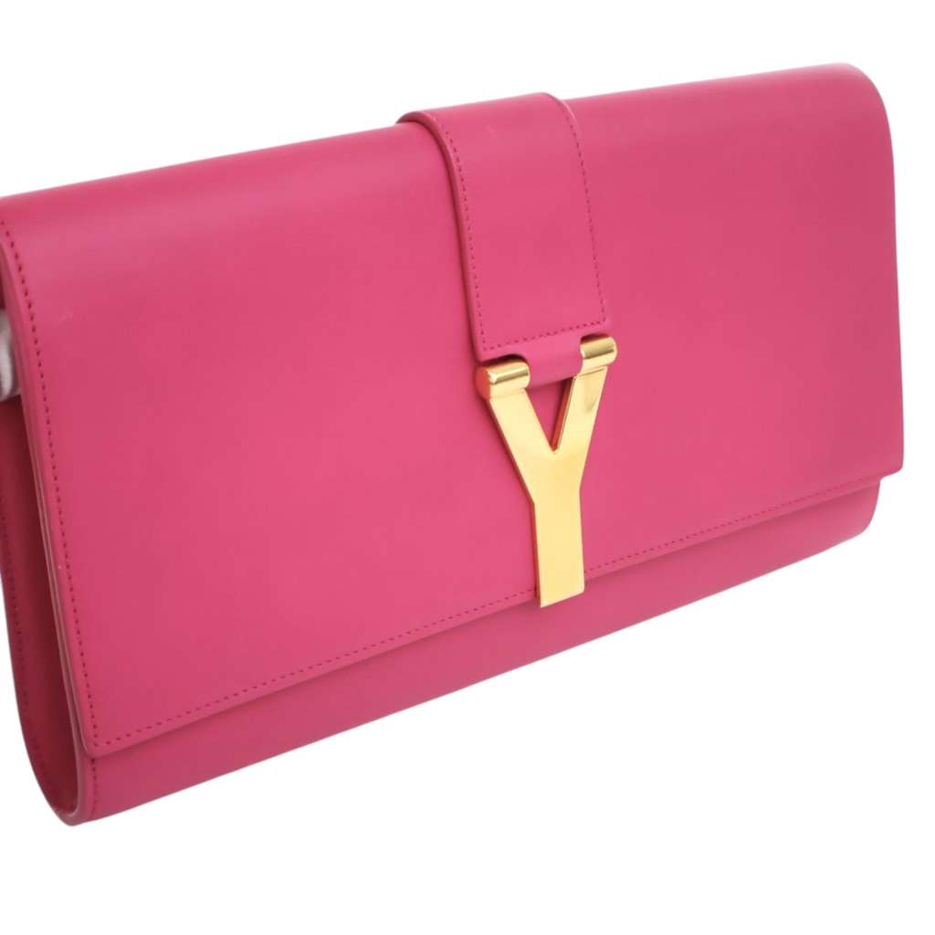 Saint Laurent Leather Chyc Ligne Clutch - 2