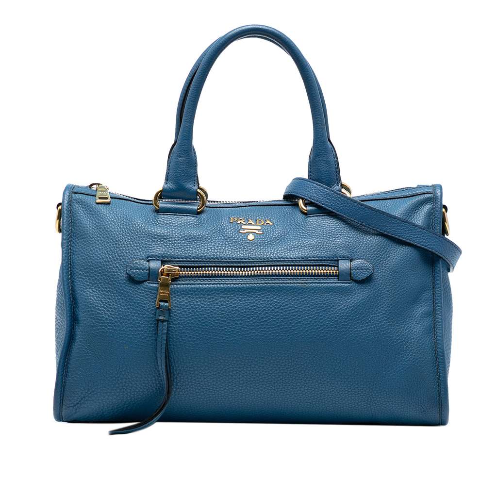 Prada Vitello Daino Zip Top Satchel
