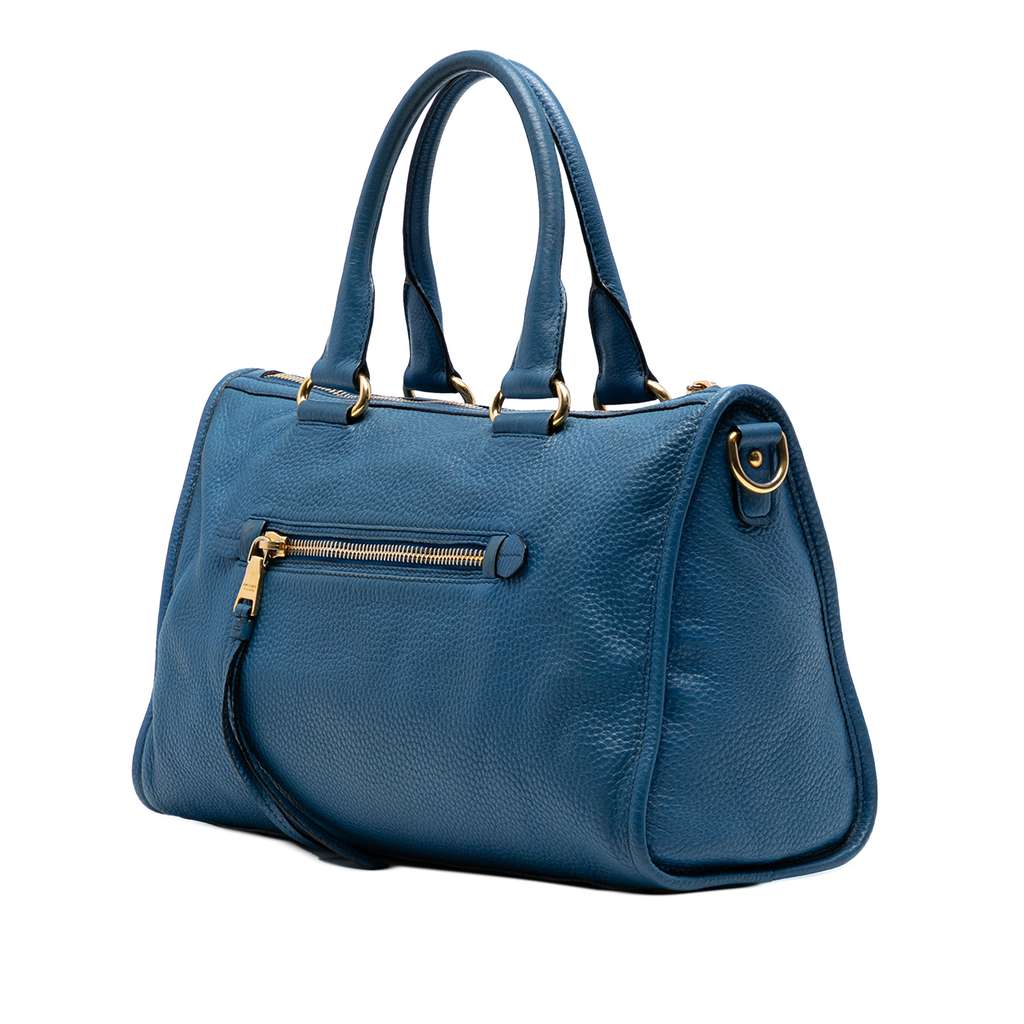 Prada Vitello Daino Zip Top Satchel - Back view