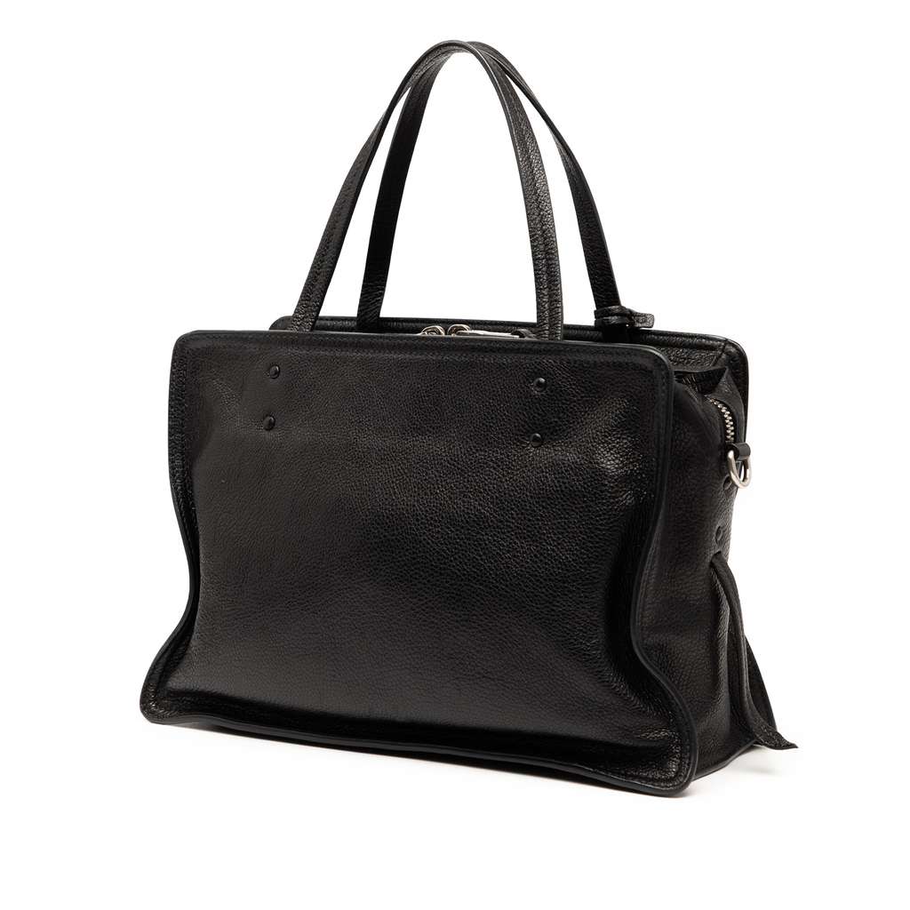 Prada Glace Calfskin Etiquette Satchel - Back view