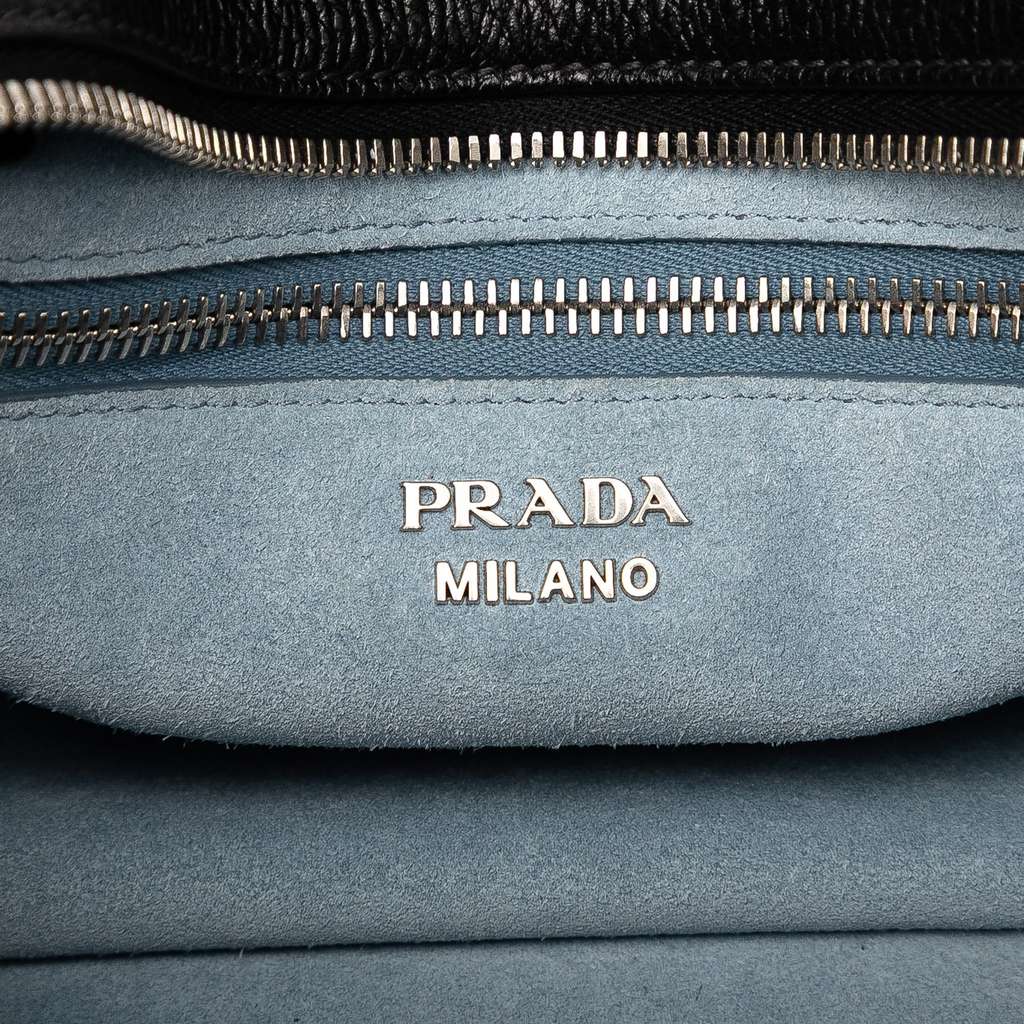 Prada Glace Calfskin Etiquette Satchel - Side view