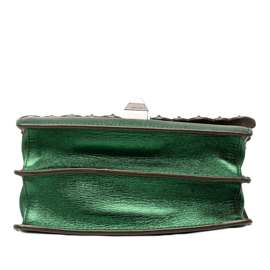 Fendi Small Leather Scalloped Kan I Crossbody - Image 6