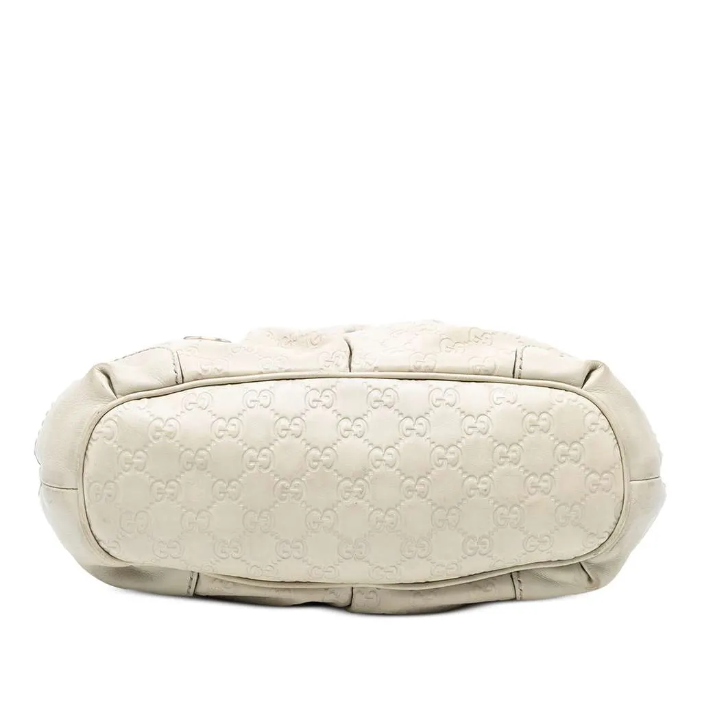 Gucci Guccissima Sukey Satchel White Leather Good - Inside View