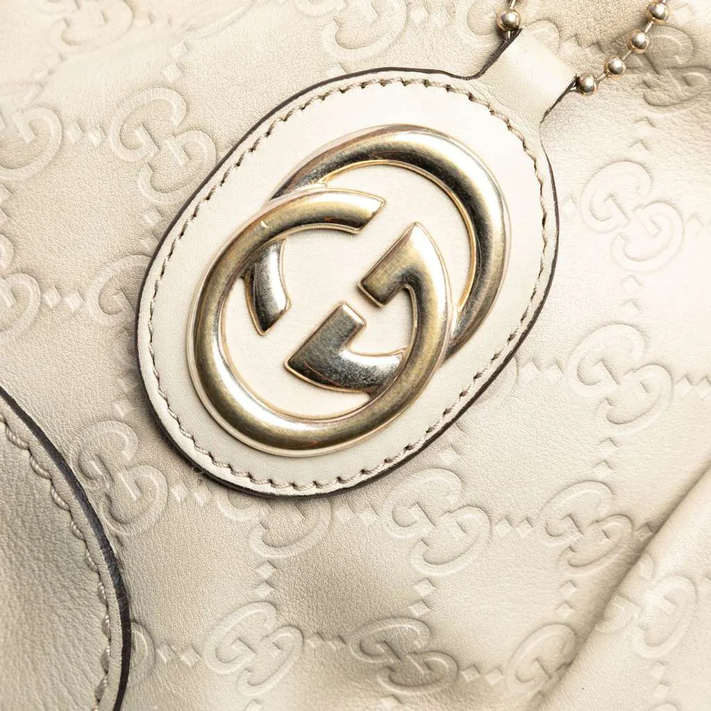 Gucci Guccissima Sukey Satchel White Leather Good - Box View