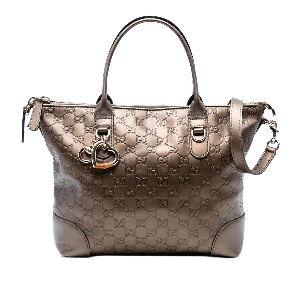 Gucci Metallic Guccissima Heart Bit Tote