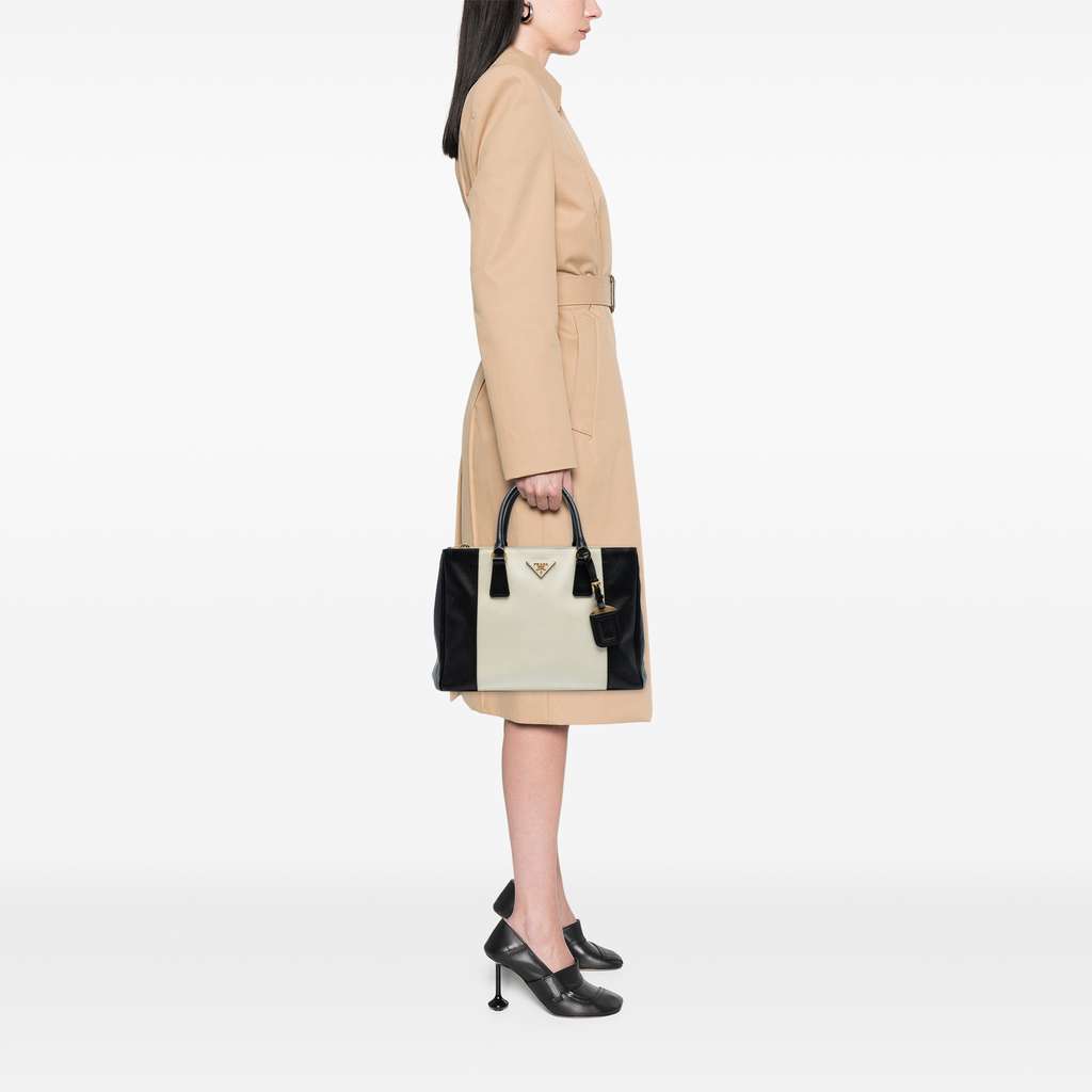 Prada Medium Bicolor Saffiano Lux Galleria Double Zip Satchel - Detail 1