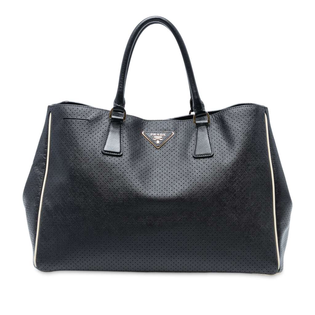 Prada Large Perforated Saffiano Lux Galleria Tote