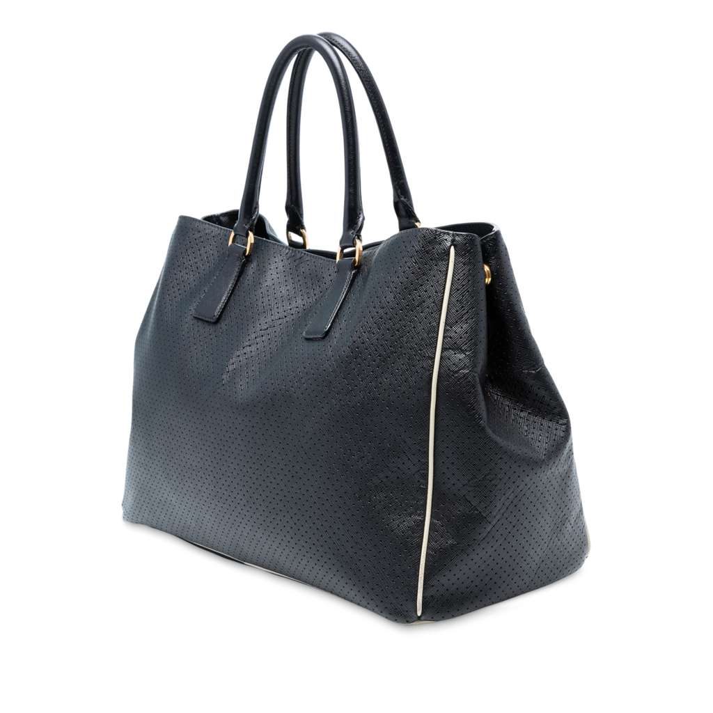 Prada Large Perforated Saffiano Lux Galleria Tote - Back view