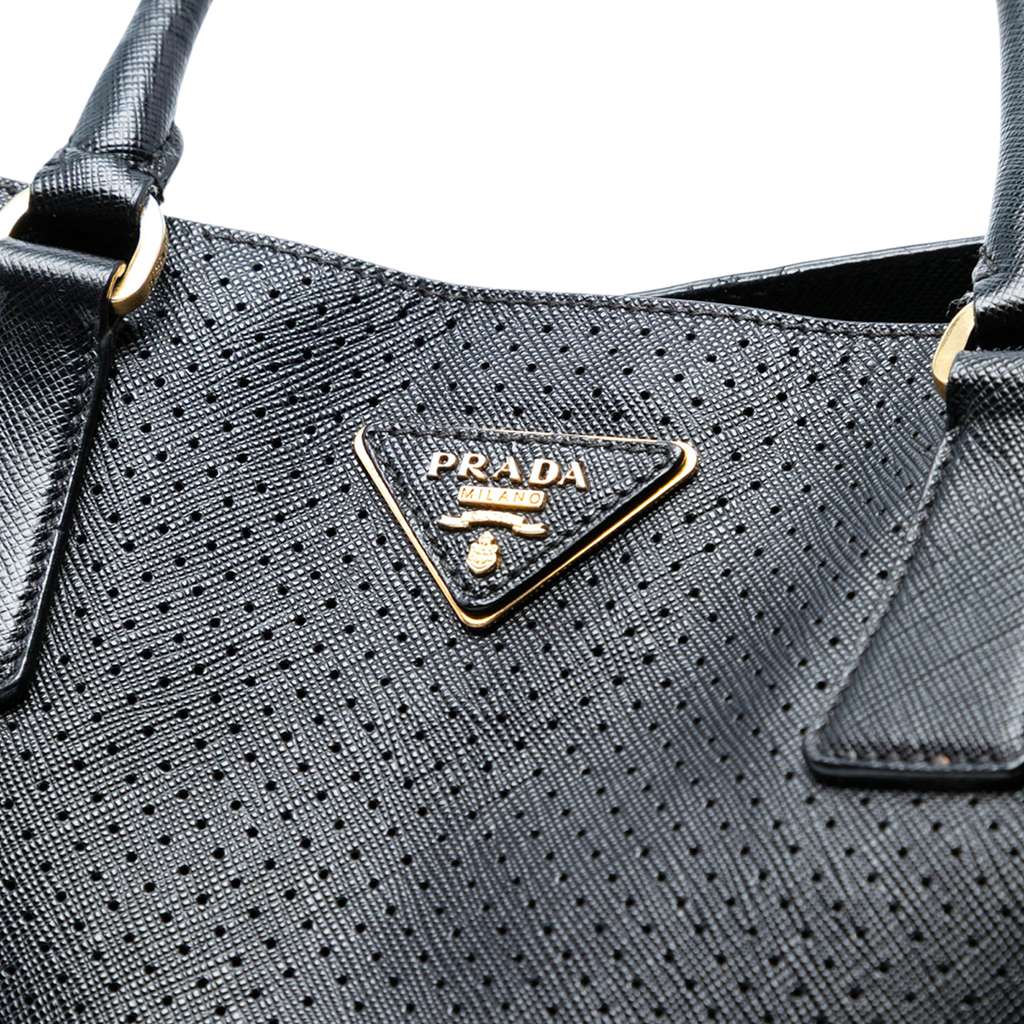 Prada Large Perforated Saffiano Lux Galleria Tote - Side view