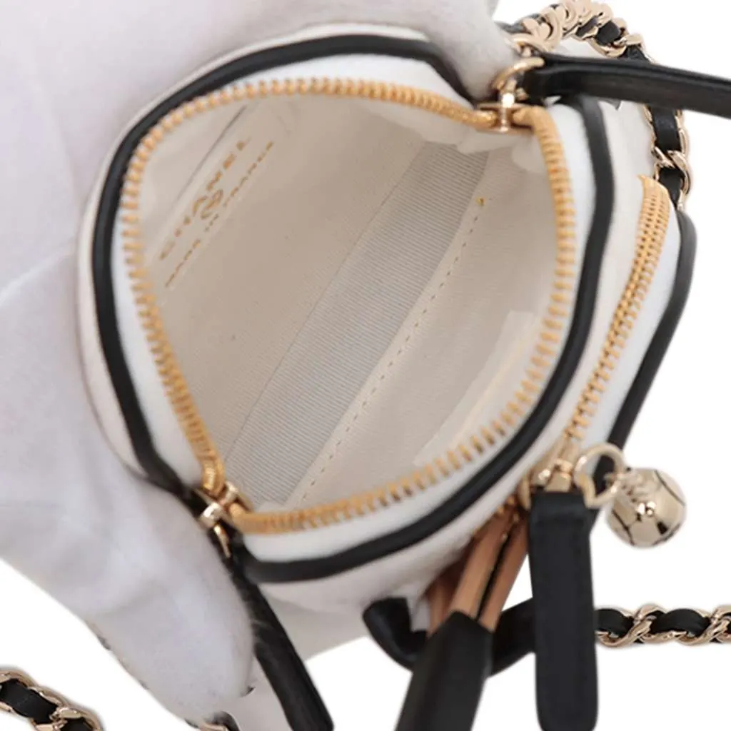 Chanel Coco Masters Mini Canvas Tennis Racket Bag White Canvas Good - Box View