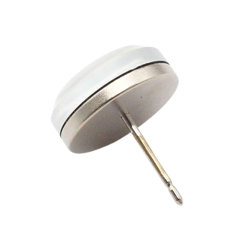 Chanel Resin and Silver Plated CC Round Push Back Earrings - 4