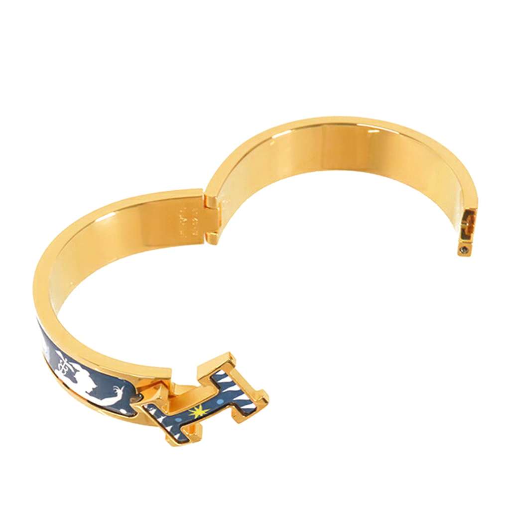 Hermès Narrow Enamel Sous le Charm d Orphee Clic H Bracelet PM - 4