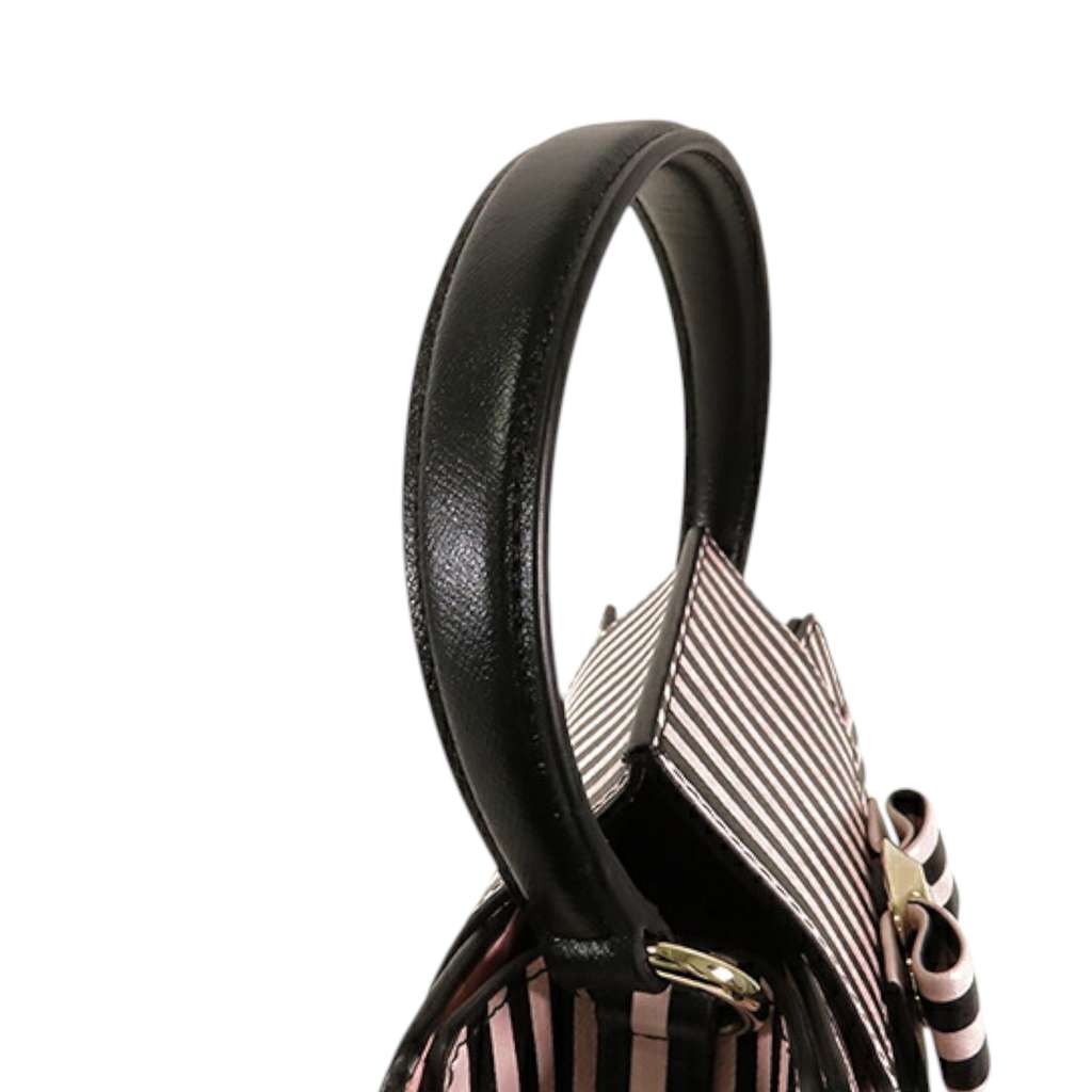 Salvatore Ferragamo Striped Leather Vara Bow Top Handle Bag - Image 13