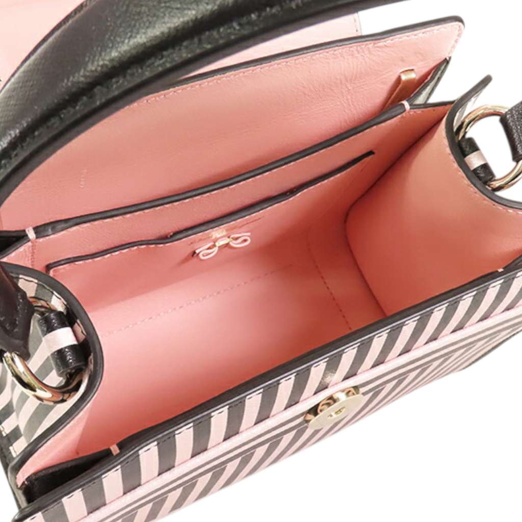 Salvatore Ferragamo Striped Leather Vara Bow Top Handle Bag - 4