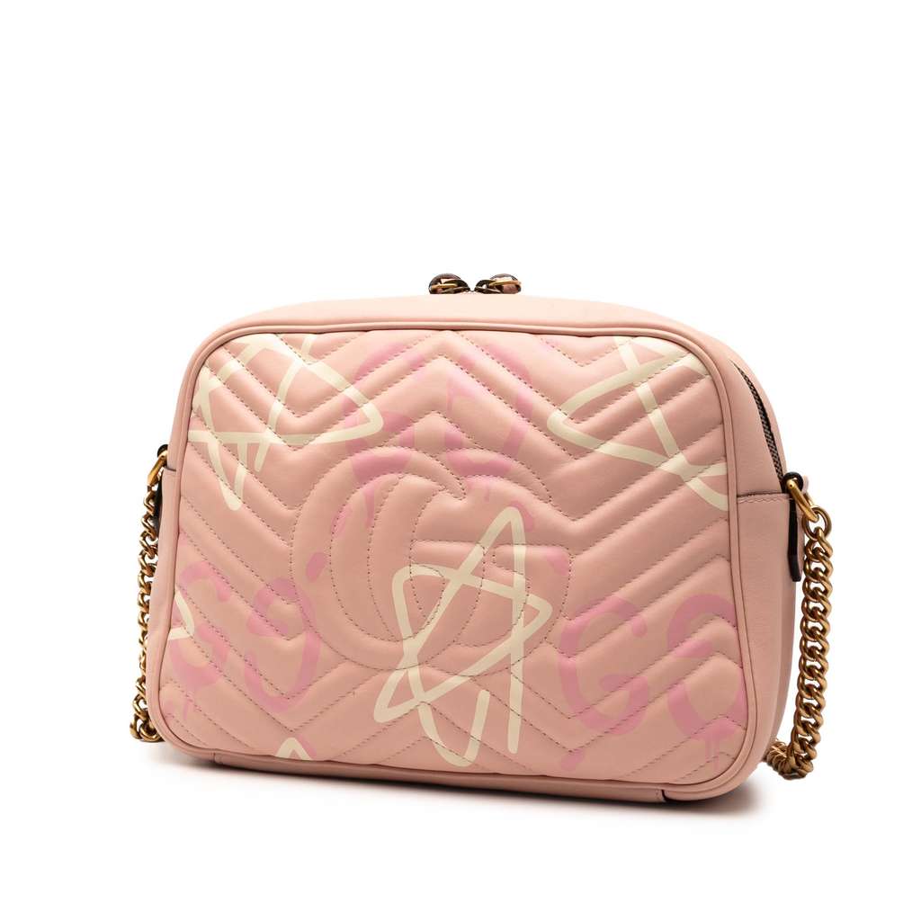 Gucci GG Marmont Matelasse Leather Gucci Ghost Crossbody - Back view