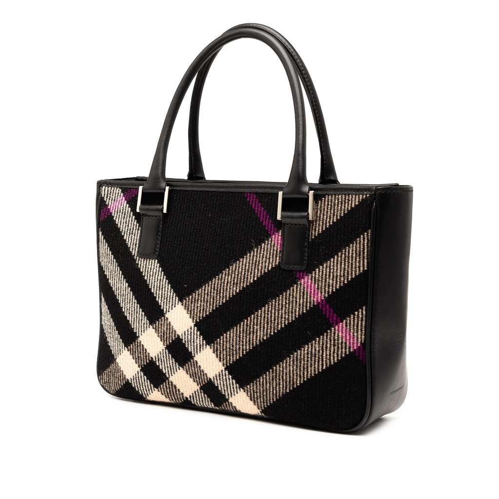 Burberry Supernova Check Wool Handbag - Back view